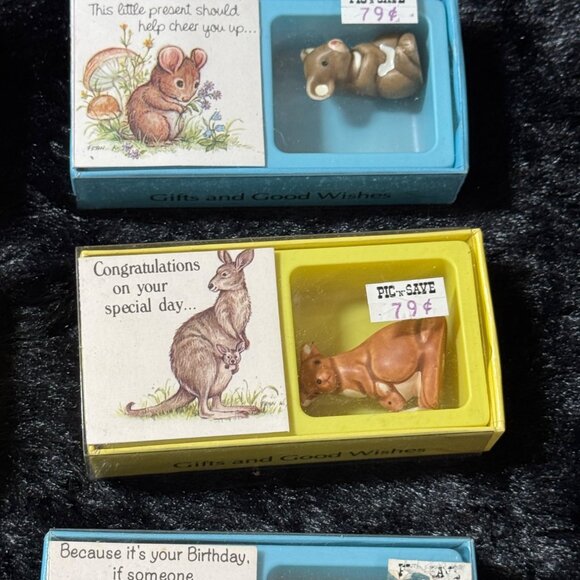 Vintage American Greetings Americard Miniture Animals And Card NOS Set Of 6 - Picture 3 of 8